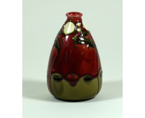 Minton Secessionist range vase of tapering cylindrical form
Number 30, on a red ground, height 13cm
 CONDITION REPORT: Light 