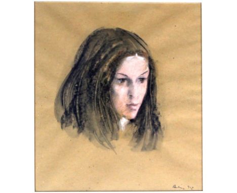 Harold Riley (British, b.1934) - 'Gillian Marks'
Portrait in oil and watercolour, signed and dated (19)74, approx. 39x33cm, f