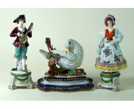 Sampson, early 20th century hard paste porcelain figure group
Modelled in the form of a duck, raised on naturalistic form bas