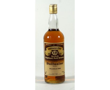 1 bottle Dailuaine Highland Malt Scotch Whisky 18yo Distilled 1963
40% ABV Connoisseurs Choice Gordon & MacPhail

