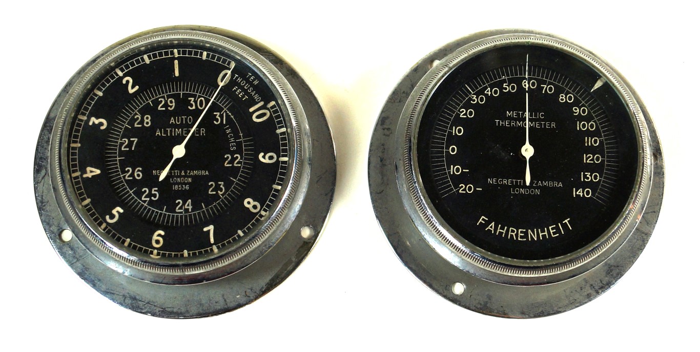 A Negretti & Zambra of London auto altimeter 20th Century The chrome ...