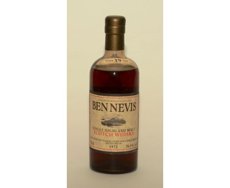 A Ben Nevis 19 year old single highland malt scotch whisky, distilled in 1972, 75cl, 56.8% vol, boxed, level at top of should