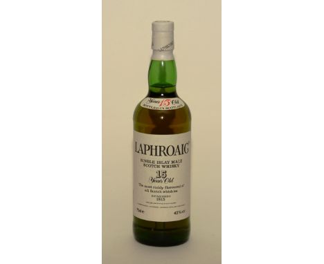 A Laphroaig 15 year old single islay malt scotch whisky, 75cl, 43% vol, in outer tin