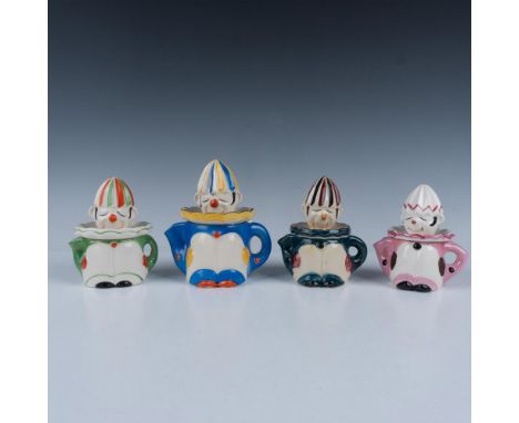 Fantastic collection of ceramic jugs with spouts and juicer lids that come in colors such as light blue, dark blue, green, pi