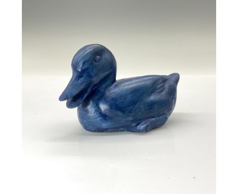 Precious duck crafted from the original master mold #6064 from 1945. Finished in a deep blue semi-matte glaze. Rookwood backs