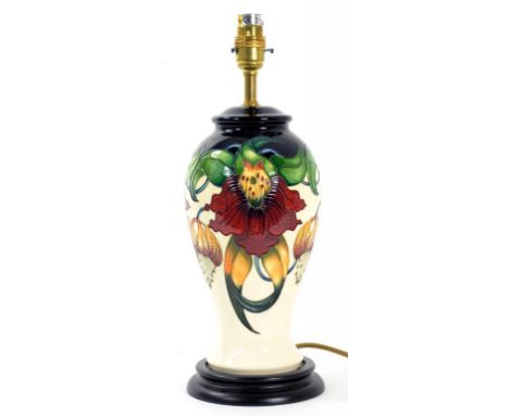 A MOORCROFT LAMP, 29CM H EXCLUDING FITMENT