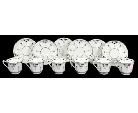 A SET OF SIX SHELLEY DORIC CUPS AND SAUCERS PATTERN 11568, CIRCA 1927