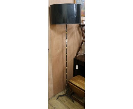 A Maison Jensen style parcel gilt metal floor lamp W.36cm at base