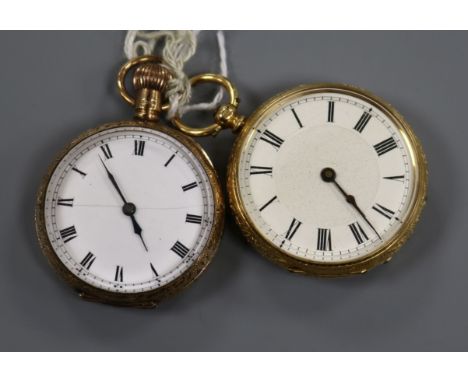 A 9ct gold fob watch and a lady's18k dress pocket watch.