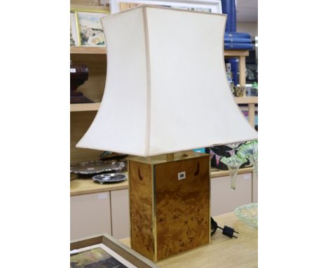 A 1970's table lamp by Joan-Claude Mahey, with original shade 76cm high including shade