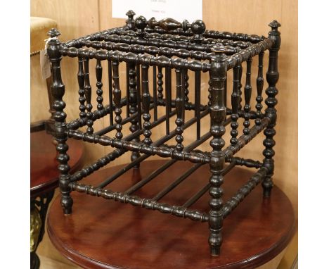 A 19th century French bobbin turned Canterbury W.43cm