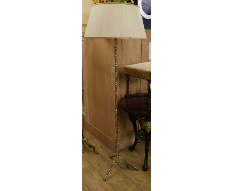 A Bagues style brass standard lamp W.40cm