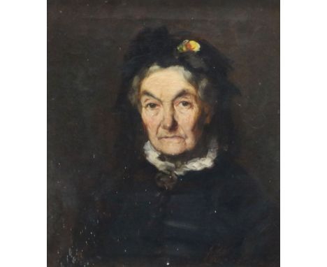 Charles Kay Robertson (1809-1879) oil on canvas, portrait of Mrs Scotland, inscribed verso and dated 1881 40 x 35cm.