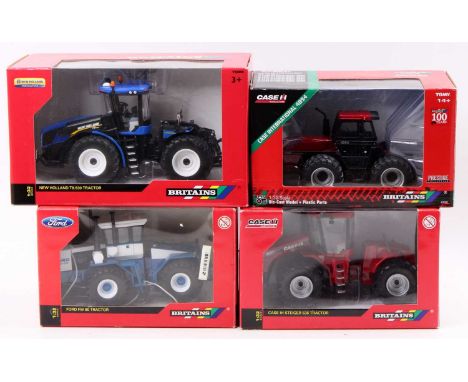 Britains 1/32nd scale boxed Tractor group of 4 comprising No. 43193 New Holland T9.530, No. 43295 Case International 4894, No