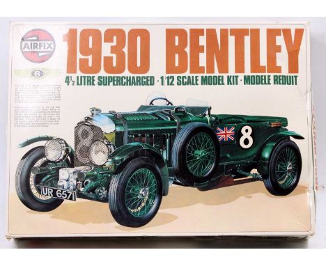An Airfix 1/12 scale plastic kit for a 1930 Bentley 4.5L super charged, appears as issued in the original box