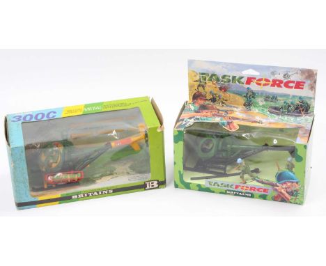 2 Britains 1/32nd scale boxed military Helicopters comprising No. 9761 Hughes 300C U.S.Army Medical Airlift Helicopter (1 Rot