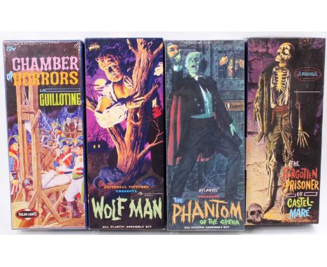 A collection of Aurora, Polar Lights and Atlantis plastic horror themed kits to include an Aurora No. 422-98 The Forgotten Pr