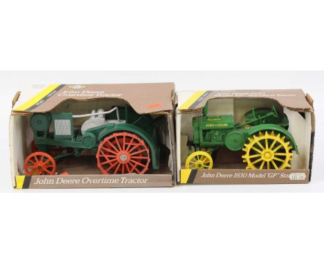 2 ERTL 1/16th scale tractors comprising No. 5801 John Deere 1930 Model GP Standard Tractor, and No. 5811 John Deere Overtime 