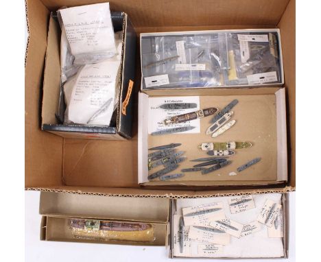 One box containing a collection of 1/1200 and 1/3000 scale white metal and diecast miniature ships to include Hansa and simil