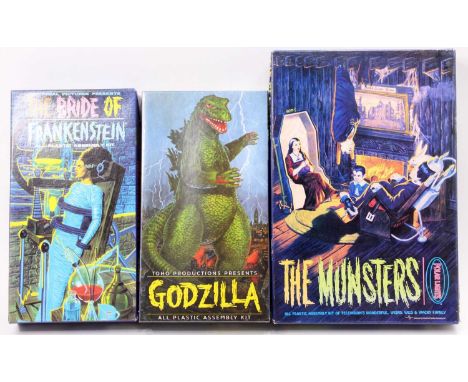 An Aurora and Polar Lights boxed plastic kit group, all horror themed, to include a Polar Lights The Munsters, all-plastic as