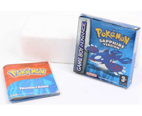 A Nintendo Gameboy Advance Pokemon Sapphire version, empty box and manual, missing cartridge