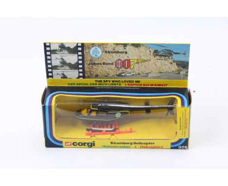 Corgi Toys No. 926 Stromberg Helicopter from the James Bond film "The Spy Who Loved Me" comprising a black body &amp; rotors,