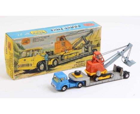 Corgi Toys Gift Set No. 27, Machinery Carrier gift set comprising of Bedford tractor unit with low loader trailer and Priestm