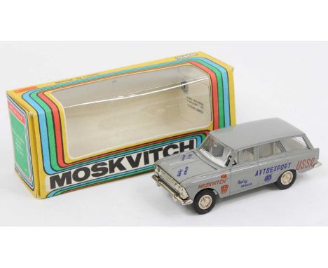 Moskvitch 1/43rd scale diecast model of a 427 Rally Service Barge, finished in grey with USSR Livery, housed in the original 