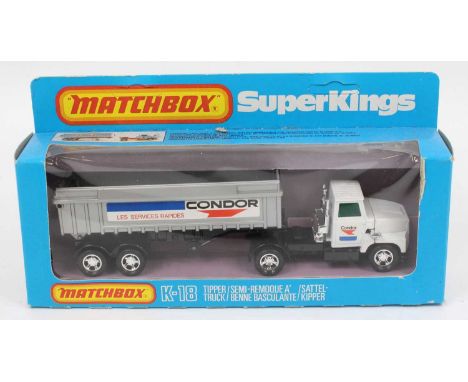 Matchbox Superkings, K-18 "Condor" Tipper truck, housed in the original blue window box (M-BNMM)