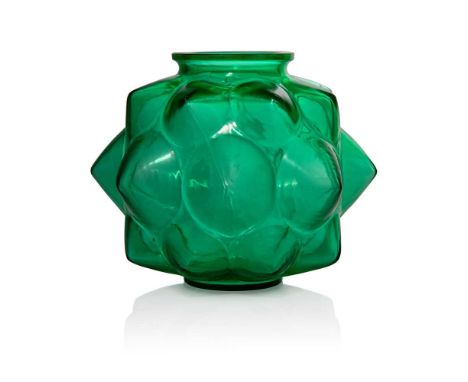 René Lalique (French 1860-1945) CHAMPAGNE VASE, NO. 1004  designed 1927greenengraved R. Lalique France No. 1004  Dimensions:1