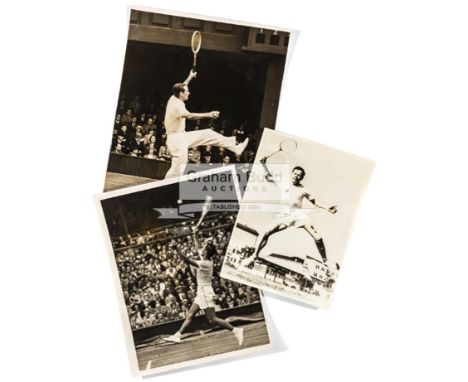 A comprehensive collection of b & w press photographs of the top men's tennis players from the 1930's to 1950's,featuring Bru