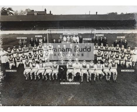 A photograph of the entire staff of Ipswich Town Football Club circa 1960,featuring Alf Ramsey and the first team. the reserv