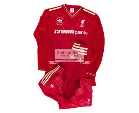 A Craig Johnston Liverpool FC red home kit, from the 1986 F.A. Cup Final v Everton, played at the old Wembley Stadium on 10th