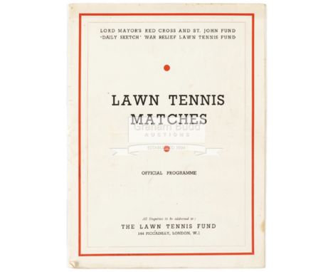 1948 Wimbledon programmes for Monday 21st and Tuesday 29th June, with Drobny depicted on the front cover,sold together with a
