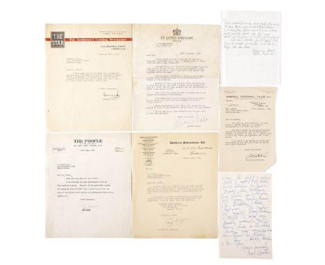 A group of signed letters from football personalities,manuscript & typescript, including some on club letterhead notably Arse