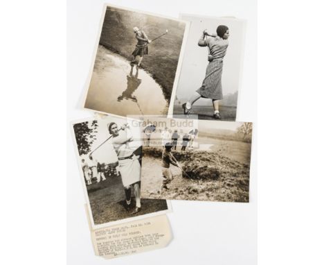 A collection of 14 photographs of women golfers 1930-1939,b&w Keystone press agency images of women golfers of the day includ