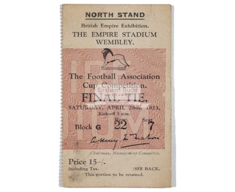 1923 FA Cup Final match ticket between West Ham United and Bolton Wanderers on 28th April at the Empire Stadium Wembley,the N