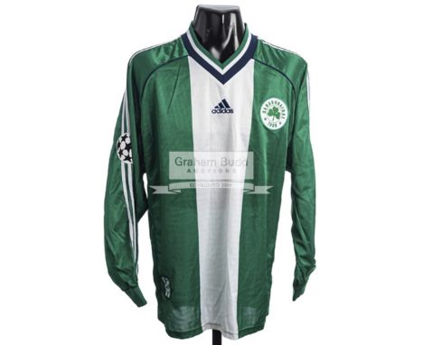 Kostas Konstantinidis Panathinaikos green and white No.18 jersey, from the UEFA Champions League group E matches v Arsenal FC
