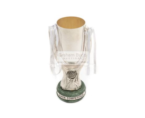 Sevilla CF 2006 UEFA Super Cup commemorative replica trophy,the silver-plated scale replica of the tournament trophy presente