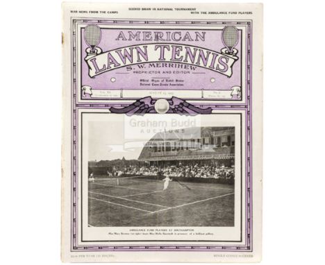 A collection of American Lawn Tennis programmes and magazines from the 1930's,comprising three Newport Casino Lawn Tennis Ass