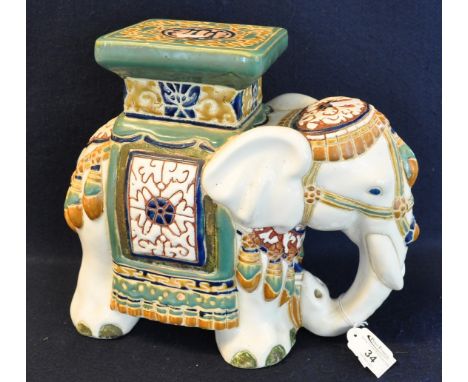 Modern ceramic conservatory jardiniere in the form of an Indian elephant. (B.P. 21% + VAT)