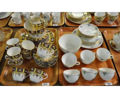 Two trays of china, one a Shelley part tea set to include: teacups and saucers, side plates, sandwich plate and bowl, togethe