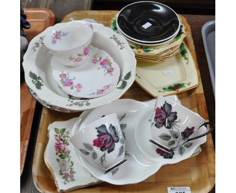 A selection of china to include: a Wedgwood 'Mandarin' bowl, a Royal Albert 'Rose Garland' cake plate, Royal Albert 'Masquera