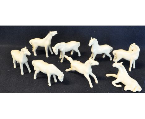 Collection of eight ceramic Chinese style blanc de chine horses. (8)(B.P. 21% + VAT) 