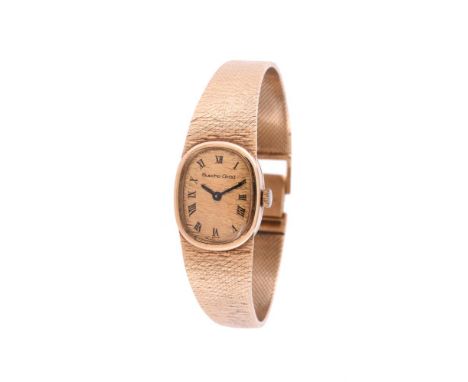
	
		Beuche Girod, 
		Lady's 9 carat gold bracelet watch, circa 1974
		Movement: Manual wind, 17 jewels, adjusted to 2 positi