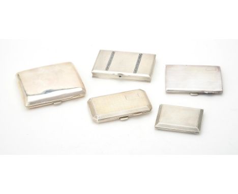 
	
		A silver rectangular cigarette case by Kimberley &amp; Hewitt Ltd., Birmingham 1928, with wave decoration and a rectangu