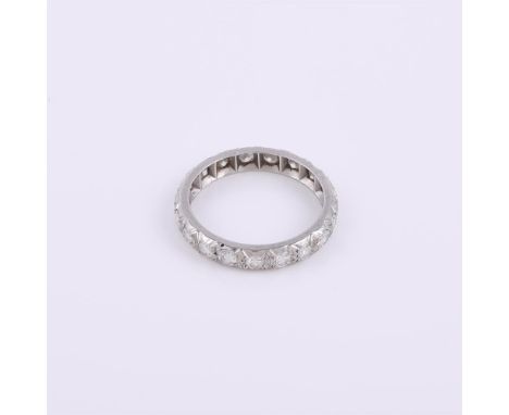 
	
		A diamond eternity ring, set with brilliant cut diamonds, approximately 0.57 carats total, finger size K, 2.7g gross
		
