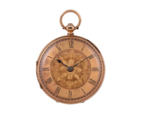 
	
		Unsigned, 
		18 carat gold open face pocket watch, no. 5131, circa 1874
		Movement: Full plate movement, undersprung thr