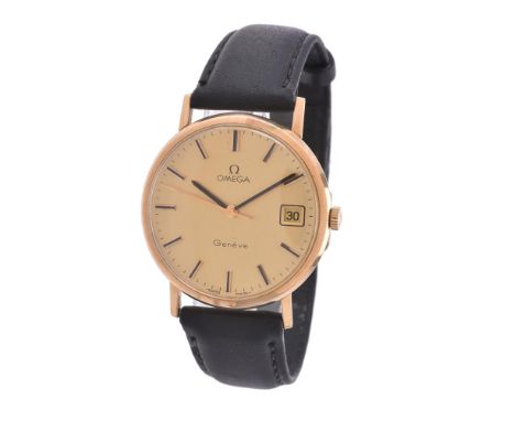 
	
		Omega,
		9 carat gold wrist watch, no. 1325017, circa 1974
		Movement: Cal. 1030, manual wind
		Case: 9 carat gold case,