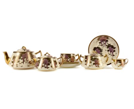 EARLY/MID 20TH CENTURY JAPANESE SATSUMA TEA AND COFFEE SERVICE, comprising twelve tea cups and saucers, six coffee cups and s
